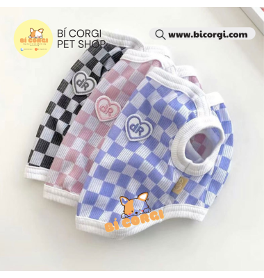 Áo vải đan sọc ca rô cho chó mèo