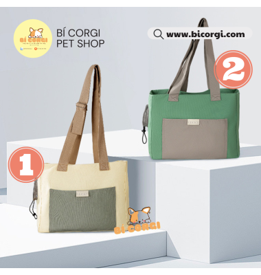 Túi vận chuyển chó mèo vải canvas có quay đeo