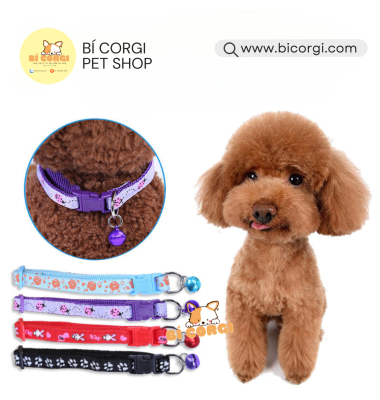 Vòng cổ cho chó mèo dạng vải kèm chuông